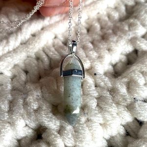 Genuine Labradorite Gemstone sterling silver necklace
